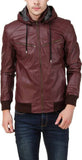 Men Real Lambskin Motorcycle Leather Biker Jacket KM537