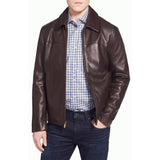 Men Real Lambskin Motorcycle Leather Biker Jacket KM322