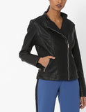 Women Real Lambskin Leather Biker Jacket KW569
