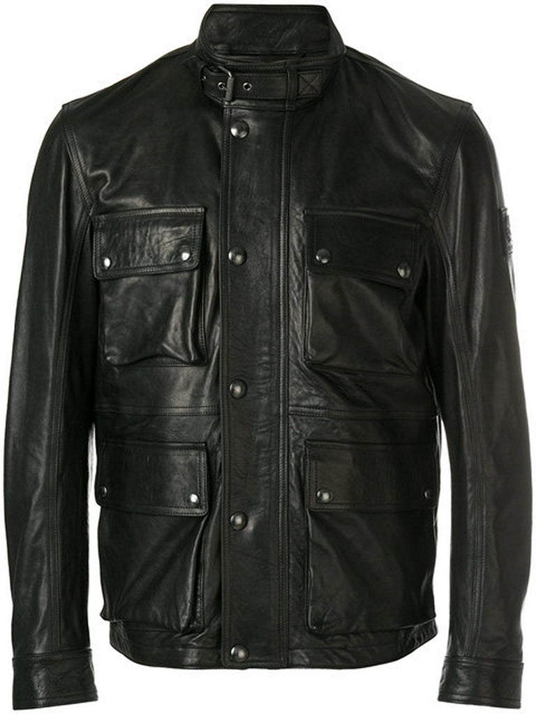 Biker Jacket - Men Real Lambskin Motorcycle Leather Biker Jacket KM369 - Koza Leathers