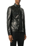 Biker Jacket - Men Real Lambskin Motorcycle Leather Biker Jacket KM369 - Koza Leathers