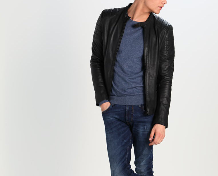 Biker Jacket - Men Real Lambskin Motorcycle Leather Biker Jacket KM244 - Koza Leathers