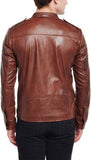 Biker Jacket - Men Real Lambskin Motorcycle Leather Biker Jacket KM392 - Koza Leathers