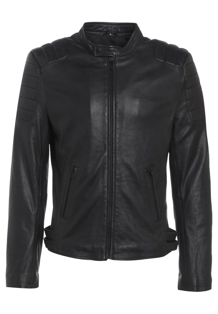 Biker Jacket - Men Real Lambskin Motorcycle Leather Biker Jacket KM244 - Koza Leathers