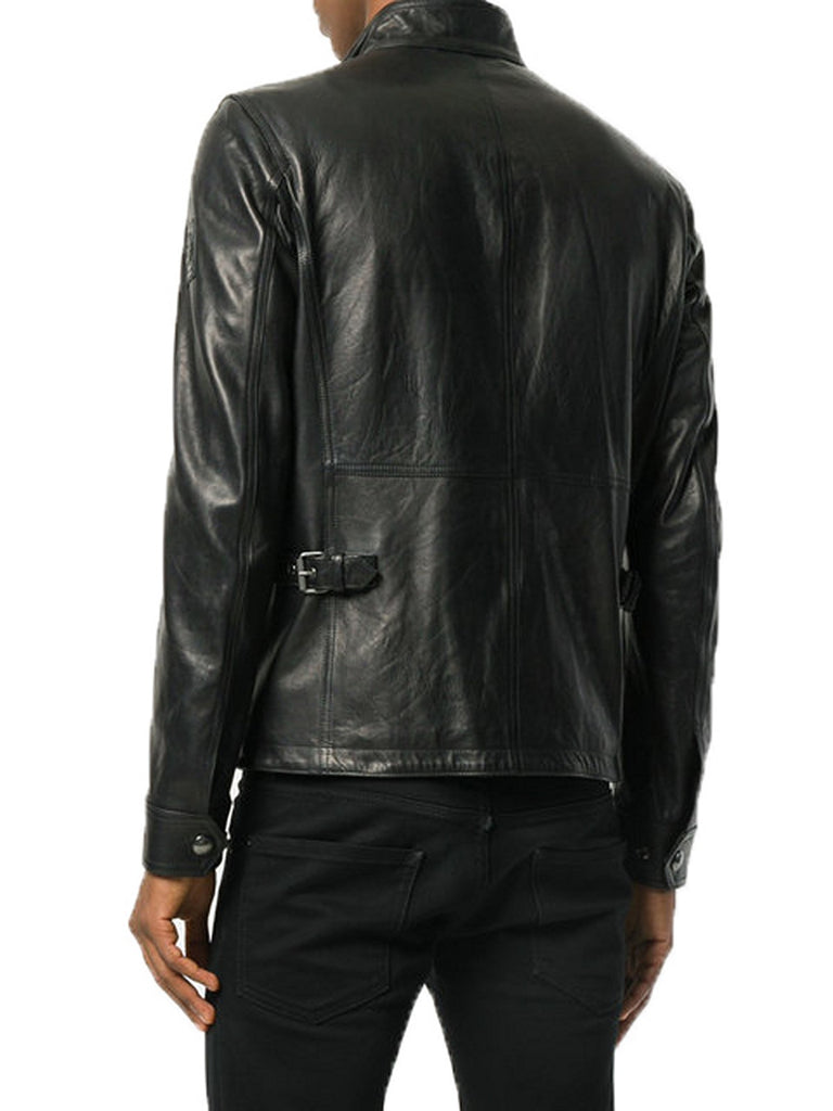 Biker Jacket - Men Real Lambskin Motorcycle Leather Biker Jacket KM369 - Koza Leathers