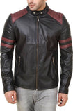 Men Real Lambskin Motorcycle Leather Biker Jacket KM551