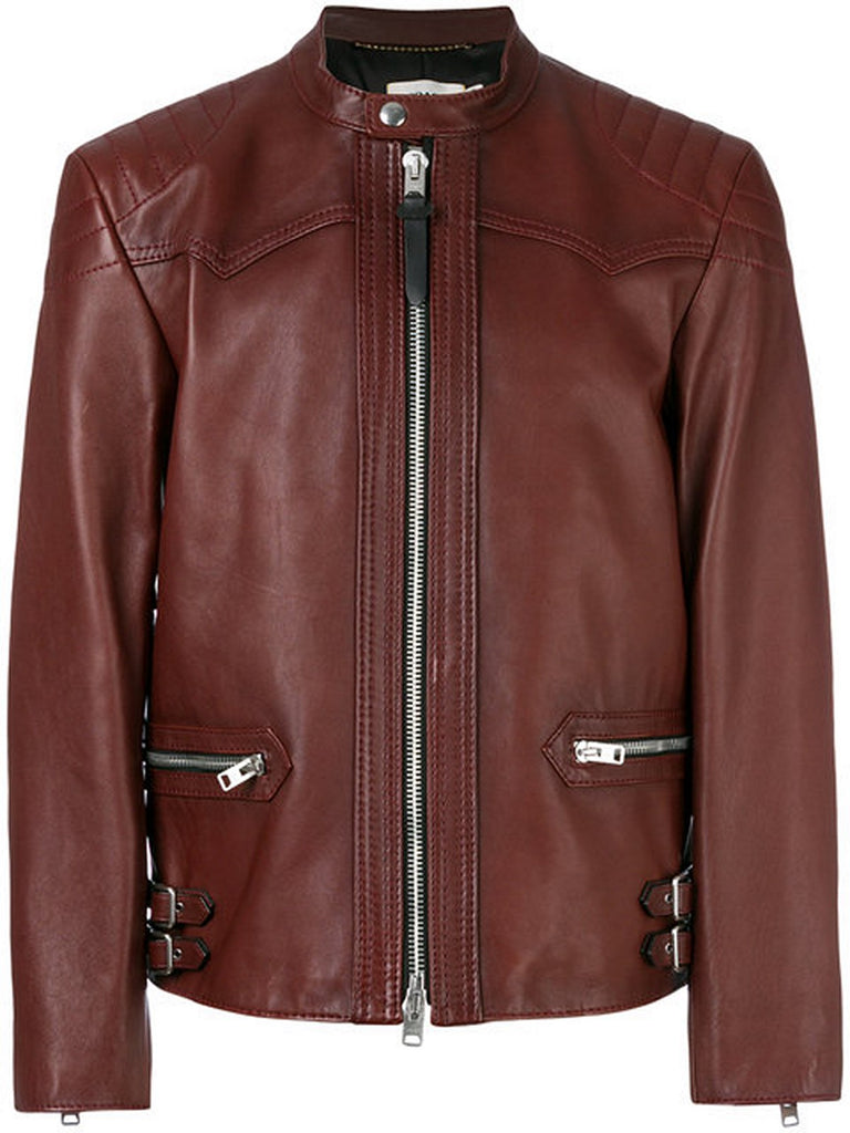 Biker Jacket - Men Real Lambskin Motorcycle Leather Biker Jacket KM370 - Koza Leathers