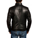 Biker Jacket - Men Real Lambskin Motorcycle Leather Biker Jacket KM323 - Koza Leathers