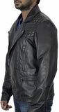 Biker Jacket - Men Real Lambskin Motorcycle Leather Biker Jacket KM393 - Koza Leathers