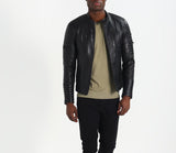 Biker Jacket - Men Real Lambskin Motorcycle Leather Biker Jacket KM245 - Koza Leathers