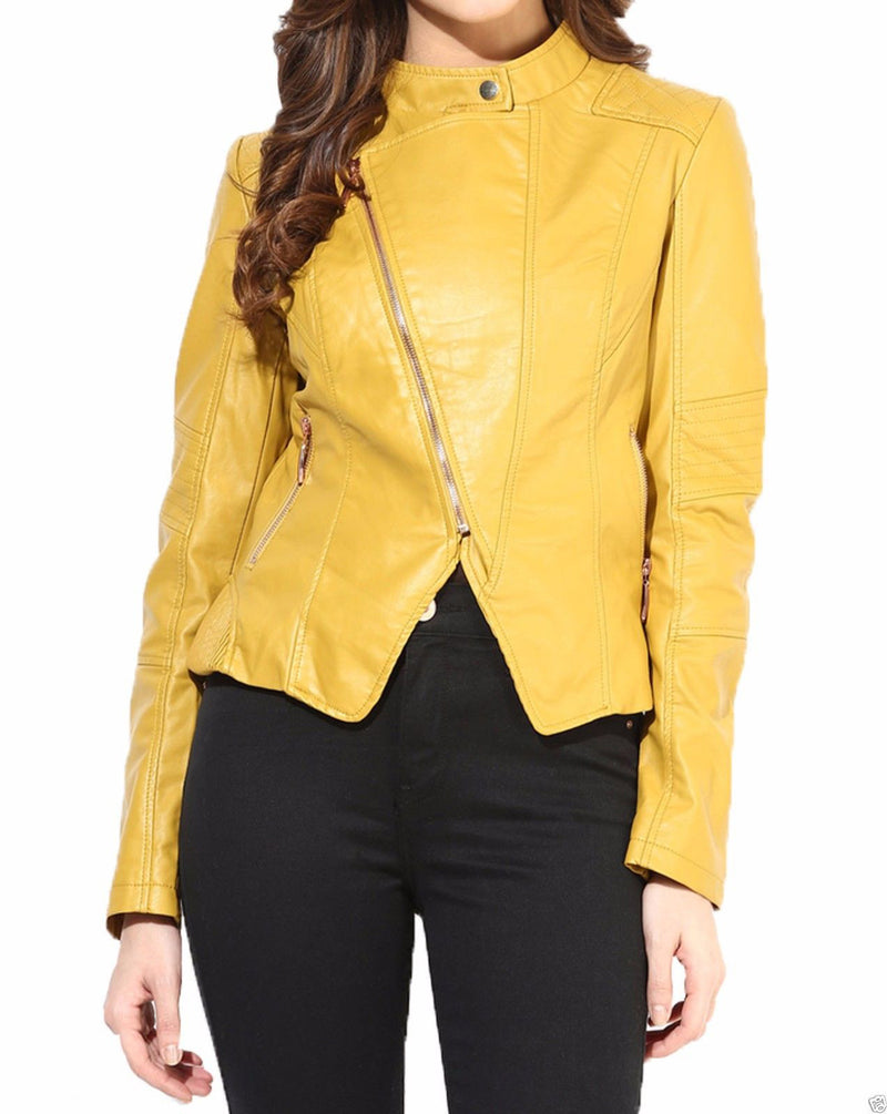 Biker / Motorcycle Jacket - Women Real Lambskin Leather Jacket KW006 - Koza Leathers