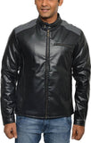 Men Real Lambskin Motorcycle Leather Biker Jacket KM556