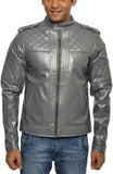 Men Real Lambskin Motorcycle Leather Biker Jacket KM557