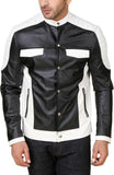 Men Real Lambskin Motorcycle Leather Biker Jacket KM558