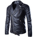 Men Real Lambskin Motorcycle Leather Biker Jacket KM559