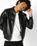 Men Real Lambskin Motorcycle Leather Biker Jacket KM615