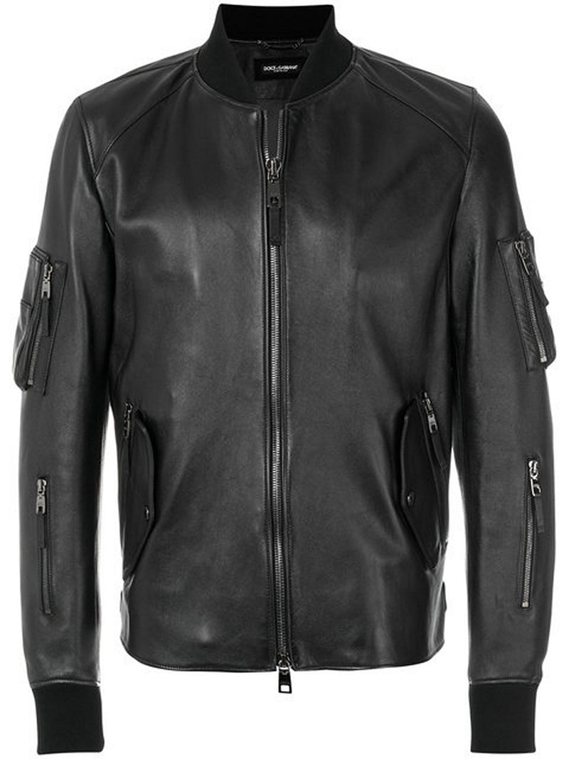 Biker Jacket - Men Real Lambskin Motorcycle Leather Biker Jacket KM371 - Koza Leathers