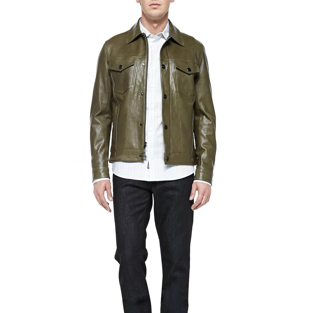 Biker Jacket - Men Real Lambskin Motorcycle Leather Biker Jacket KM324 - Koza Leathers