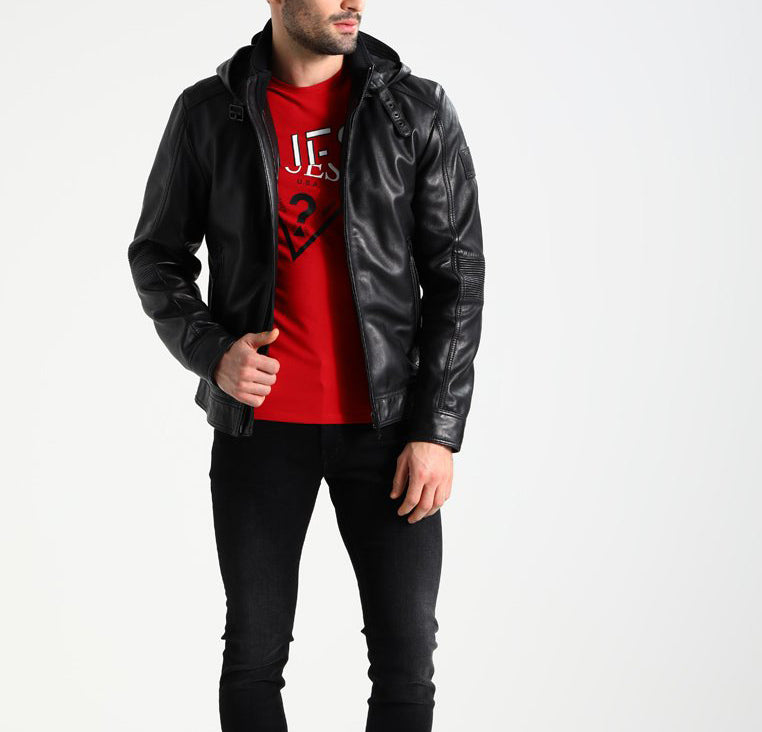 Biker Jacket - Men Real Lambskin Motorcycle Leather Biker Jacket KM246 - Koza Leathers