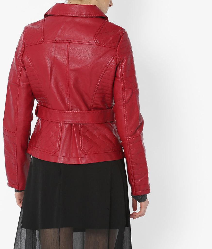 Biker / Motorcycle Jacket - Women Real Lambskin Leather Biker Jacket KW571 - Koza Leathers
