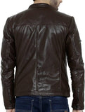 Biker Jacket - Men Real Lambskin Motorcycle Leather Biker Jacket KM394 - Koza Leathers