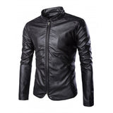 Men Real Lambskin Motorcycle Leather Biker Jacket KM571