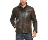 Men Real Lambskin Motorcycle Leather Biker Jacket KM160