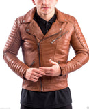 Men Real Lambskin Leather Jacket KM062
