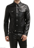 Men Real Lambskin Leather Jacket KM038