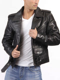 Men Real Lambskin Leather Jacket KM033