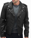 Men Real Lambskin Leather Jacket KM077