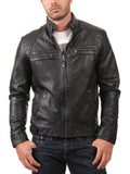 Men Real Lambskin Leather Jacket KM080