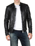 Men Real Lambskin Leather Jacket KM086
