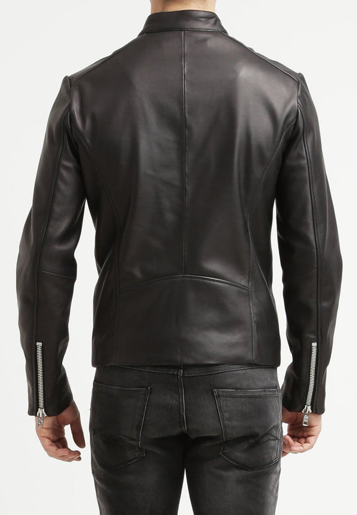 Biker Jacket - Men Real Lambskin Leather Jacket KM089 - Koza Leathers