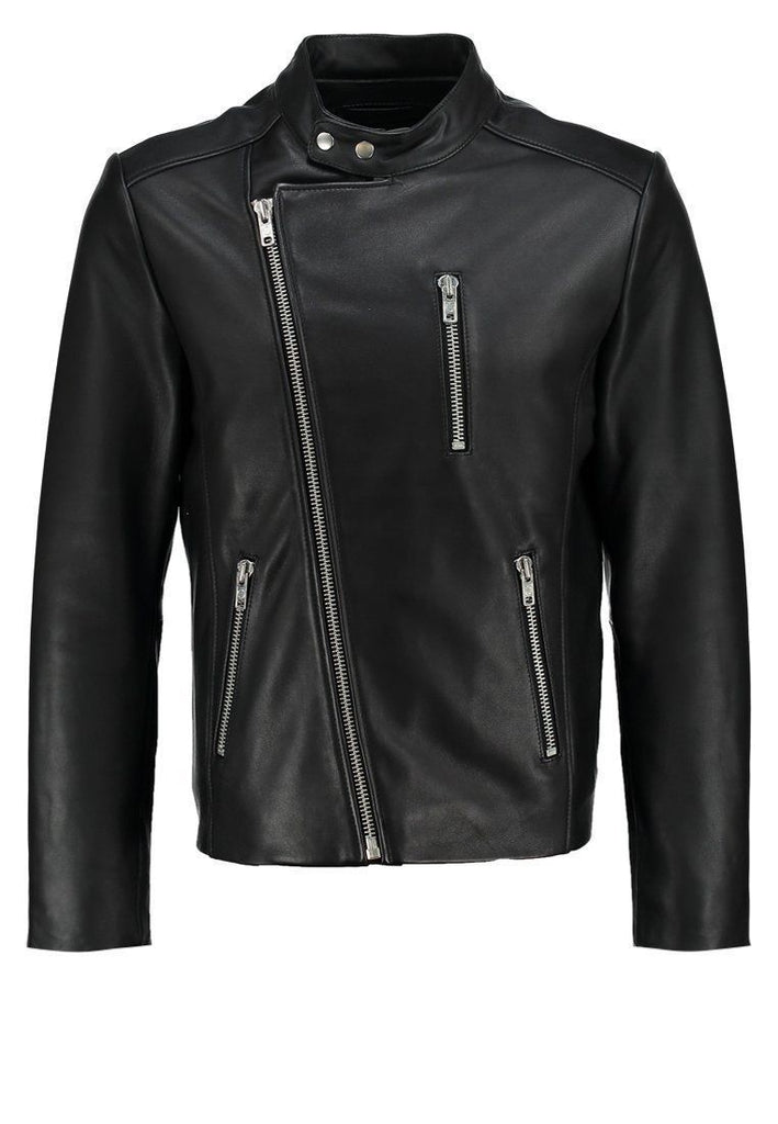Biker Jacket - Men Real Lambskin Leather Jacket KM089 - Koza Leathers
