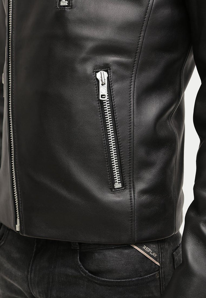 Biker Jacket - Men Real Lambskin Leather Jacket KM089 - Koza Leathers