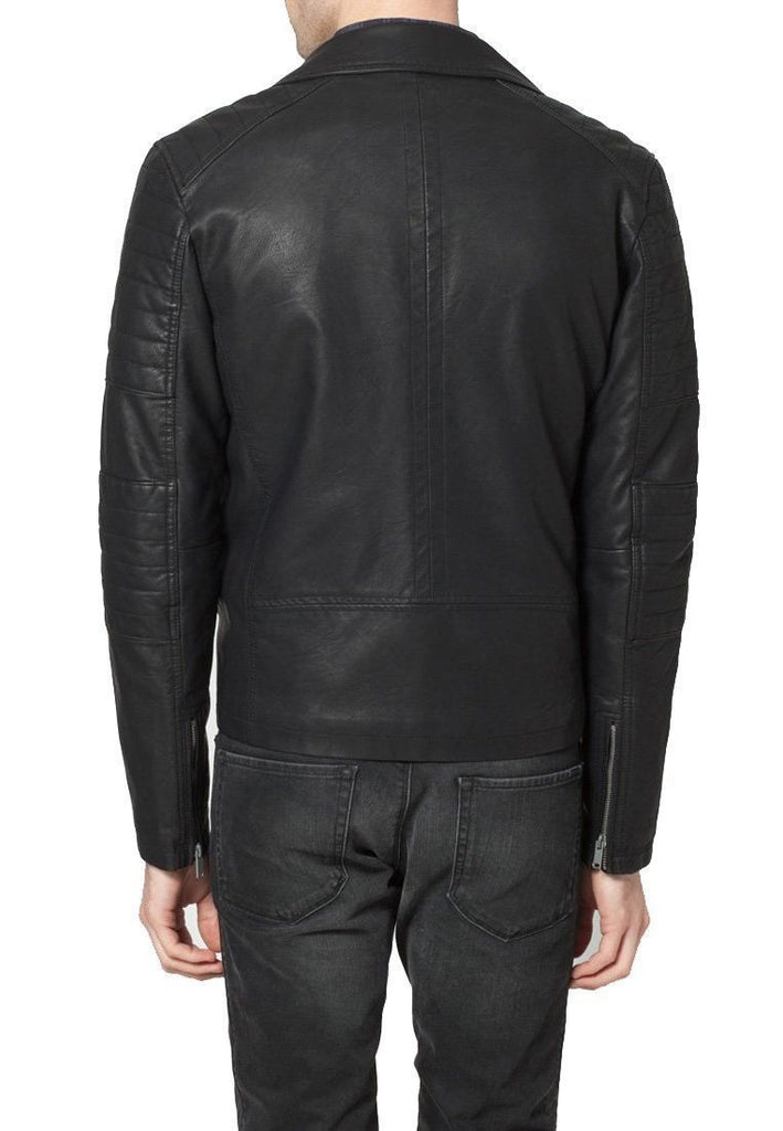 Biker Jacket - Men Real Lambskin Leather Jacket KM091 - Koza Leathers