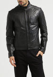 Men Real Lambskin Leather Jacket KM093