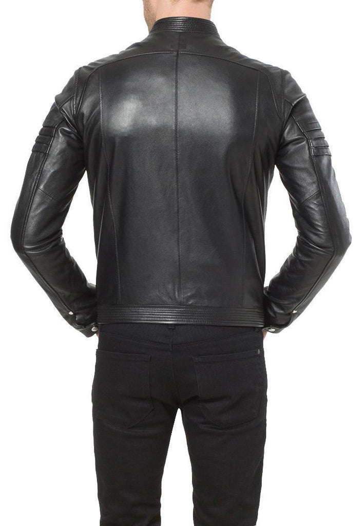 Biker Jacket - Men Real Lambskin Leather Jacket KM094 - Koza Leathers