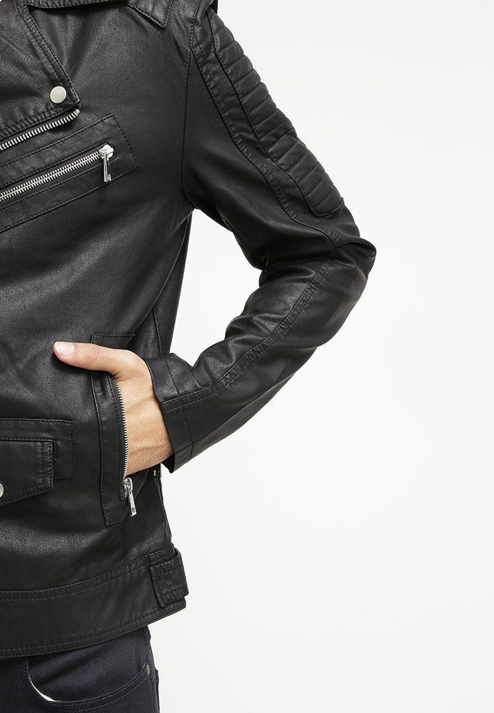 Biker Jacket - Men Real Lambskin Leather Jacket KM095 - Koza Leathers