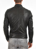 Biker Jacket - Men Real Lambskin Leather Jacket KM096 - Koza Leathers