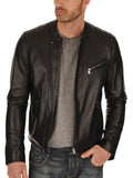 Men Real Lambskin Leather Jacket KM097