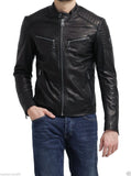 Men Real Lambskin Leather Jacket KM104
