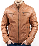 Men Real Lambskin Leather Jacket KM034