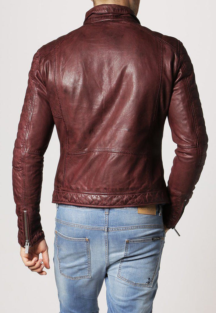 Biker Jacket - Men Real Lambskin Leather Jacket KM108 - Koza Leathers