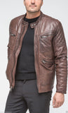 Men Real Lambskin Leather Jacket KM110