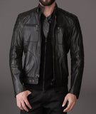 Men Real Lambskin Leather Jacket KM118