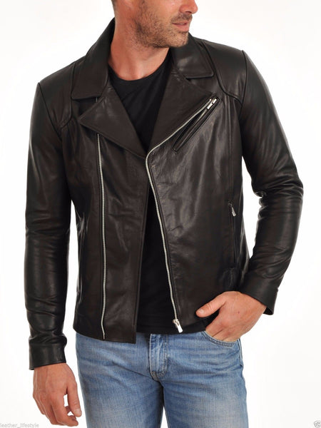 Men Real Lambskin Leather Jacket KM121 - Koza Leathers
