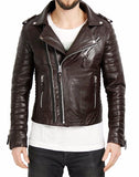 Men Real Lambskin Leather Jacket KM056