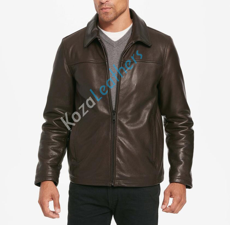 Biker Jacket - Men Real Lambskin Motorcycle Leather Biker Jacket KM151 - Koza Leathers